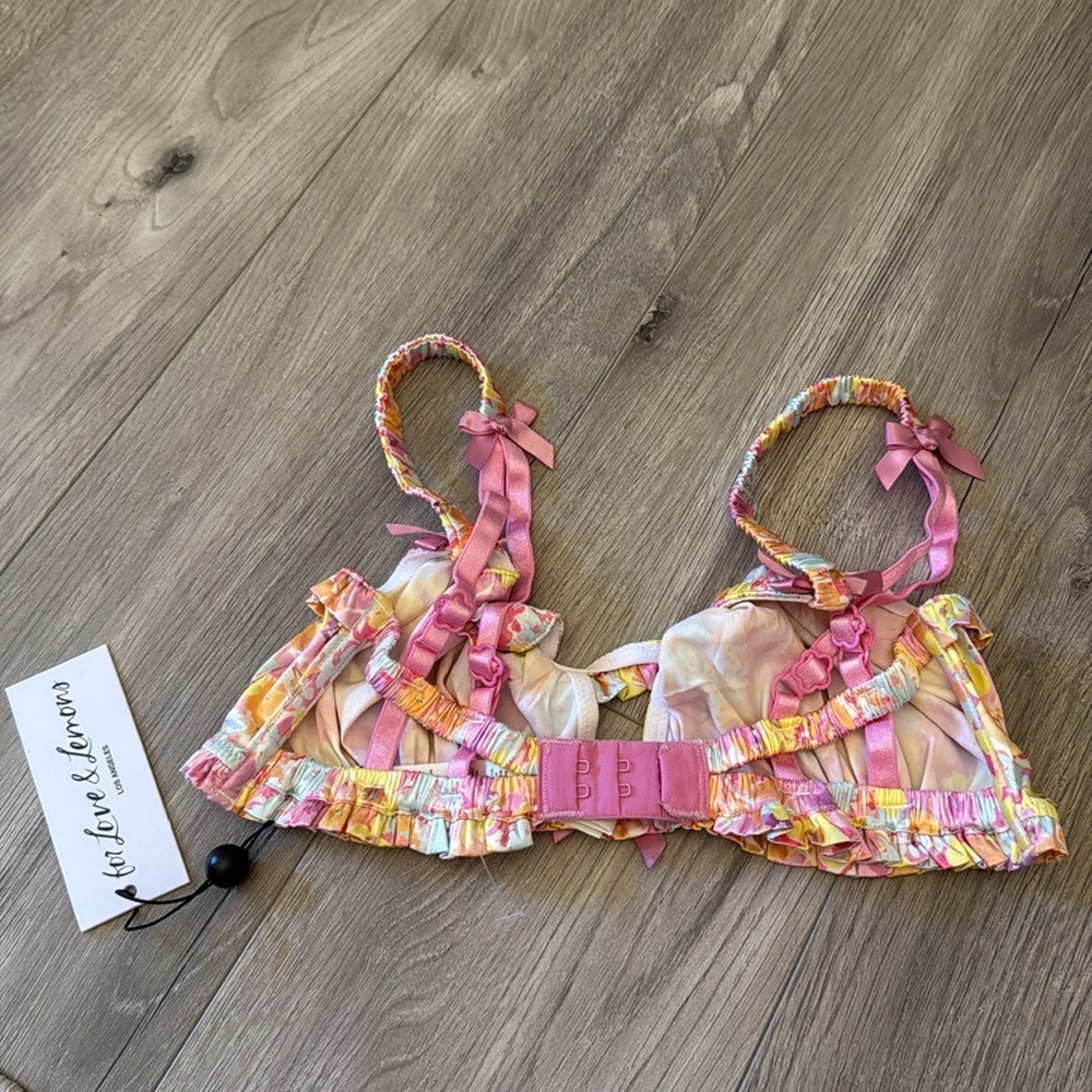 For Love & Lemons Pastel Punch Bra Floral - Picture 9 of 9